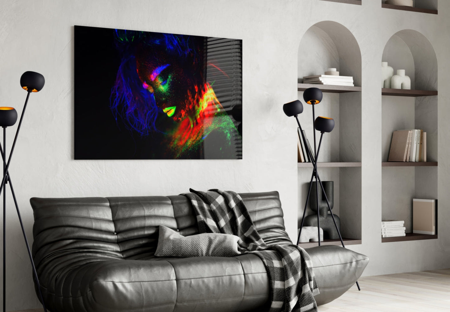 Fluorescent Fall Portrait Glass Wall Art