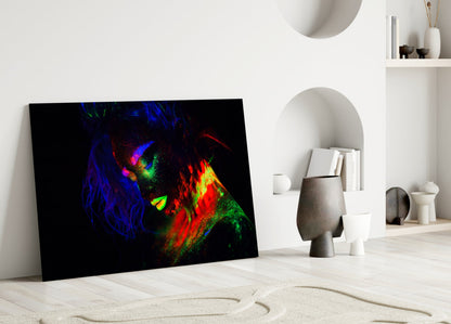 Fluorescent Fall Portrait Glass Wall Art