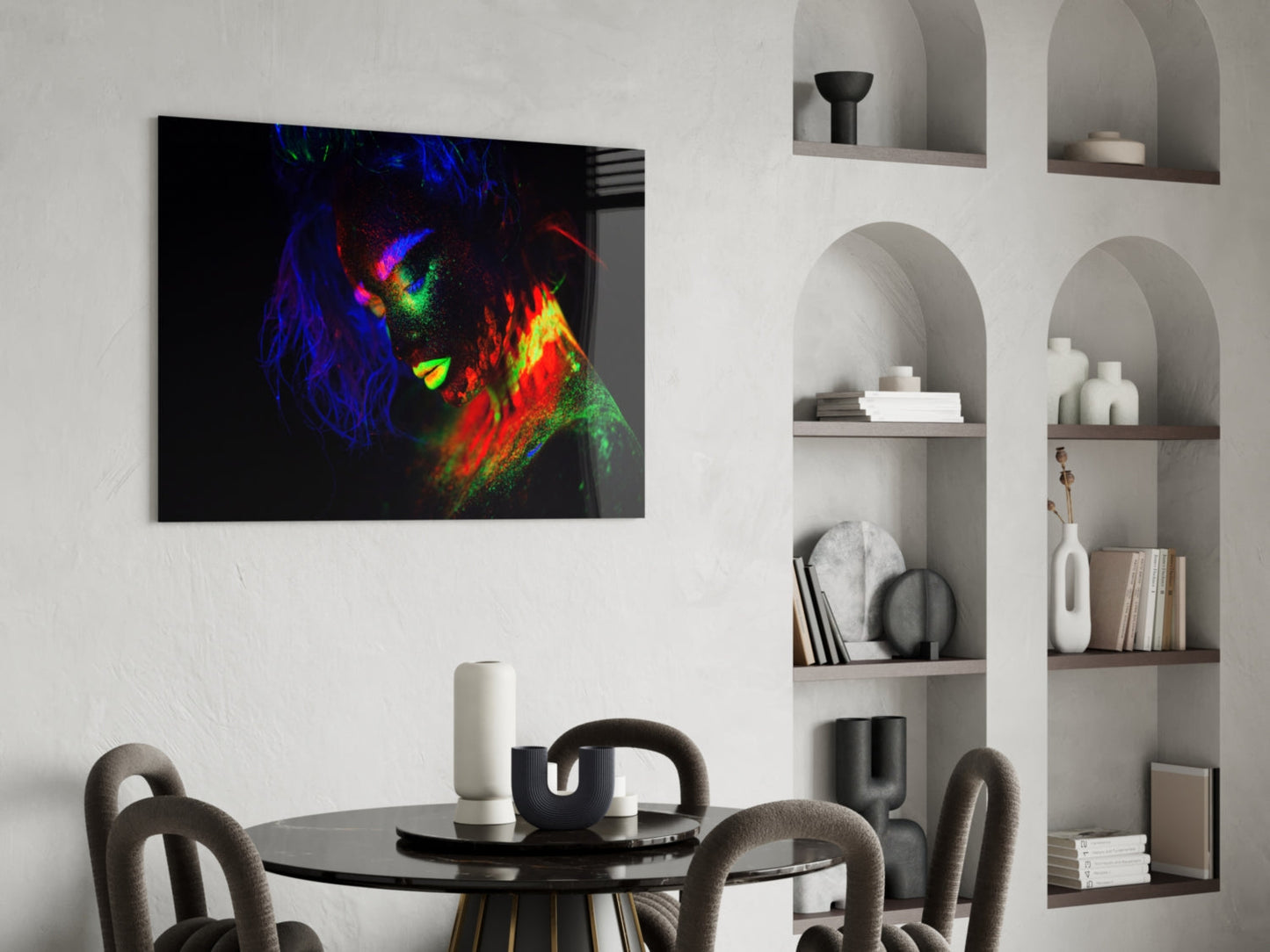 Fluorescent Fall Portrait Glass Wall Art