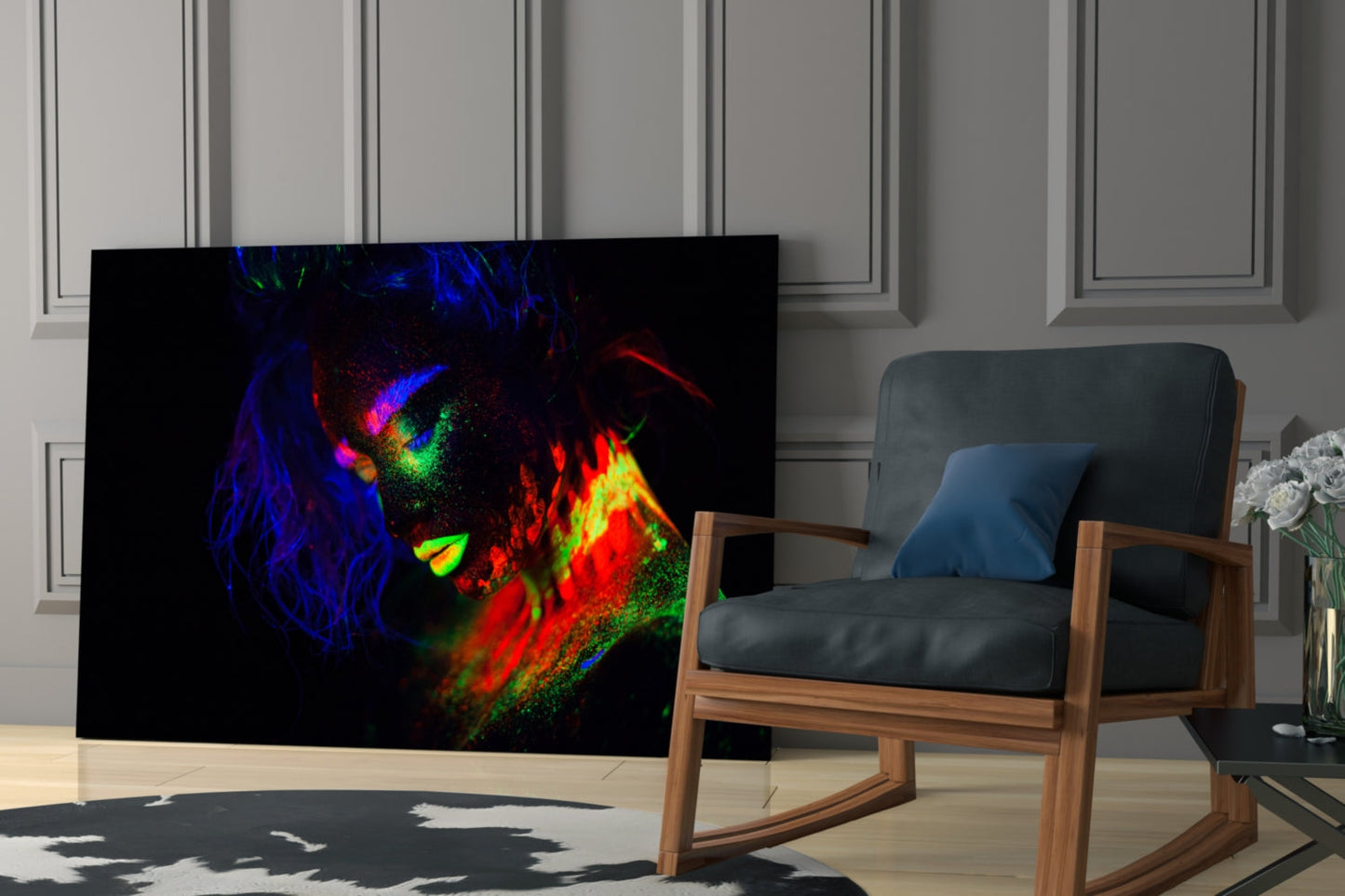 Fluorescent Fall Portrait Glass Wall Art