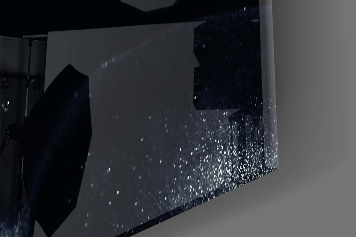 Shielding Gesture Portrait Glass Wall Art