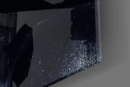 Shielding Gesture Portrait Glass Wall Art
