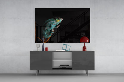 Panther Chameleon Glass Wall Art