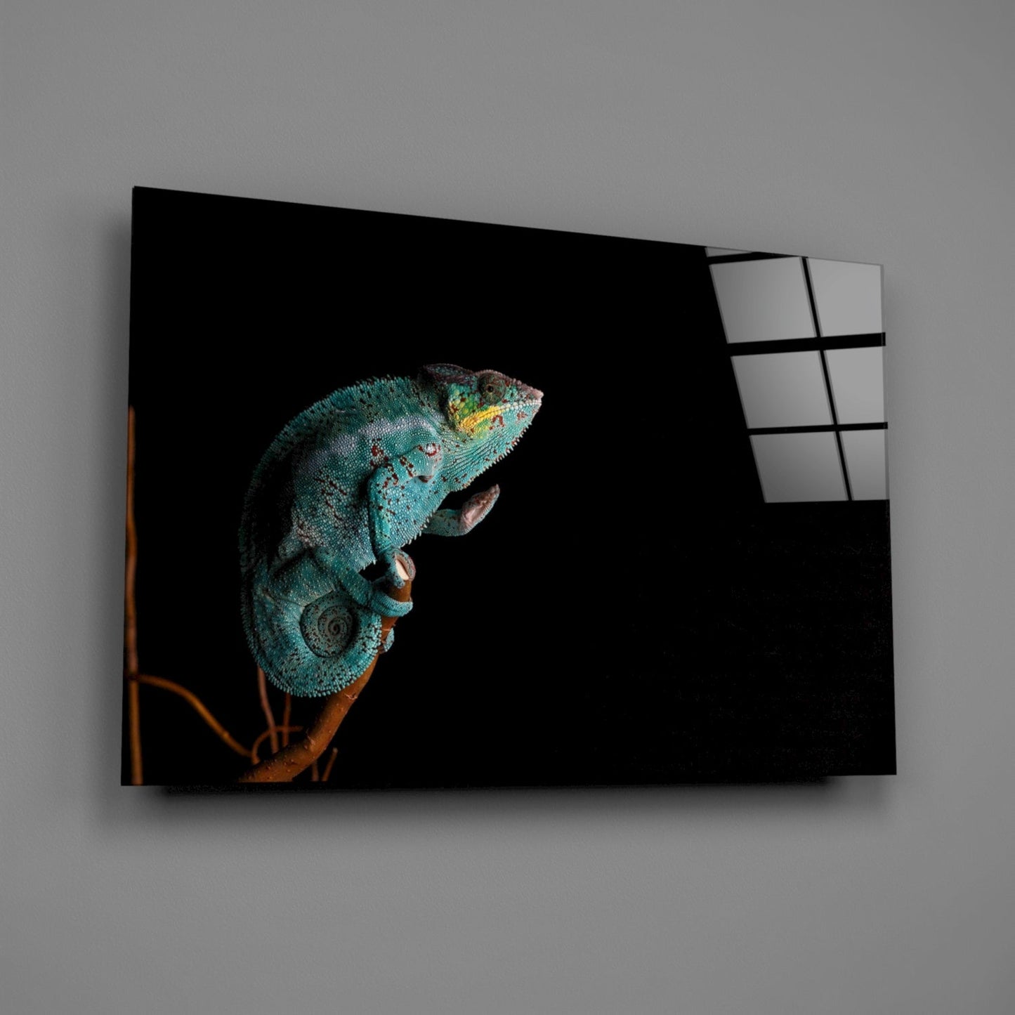 Panther Chameleon Glass Wall Art