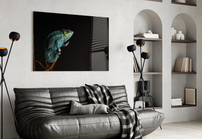 Panther Chameleon Glass Wall Art