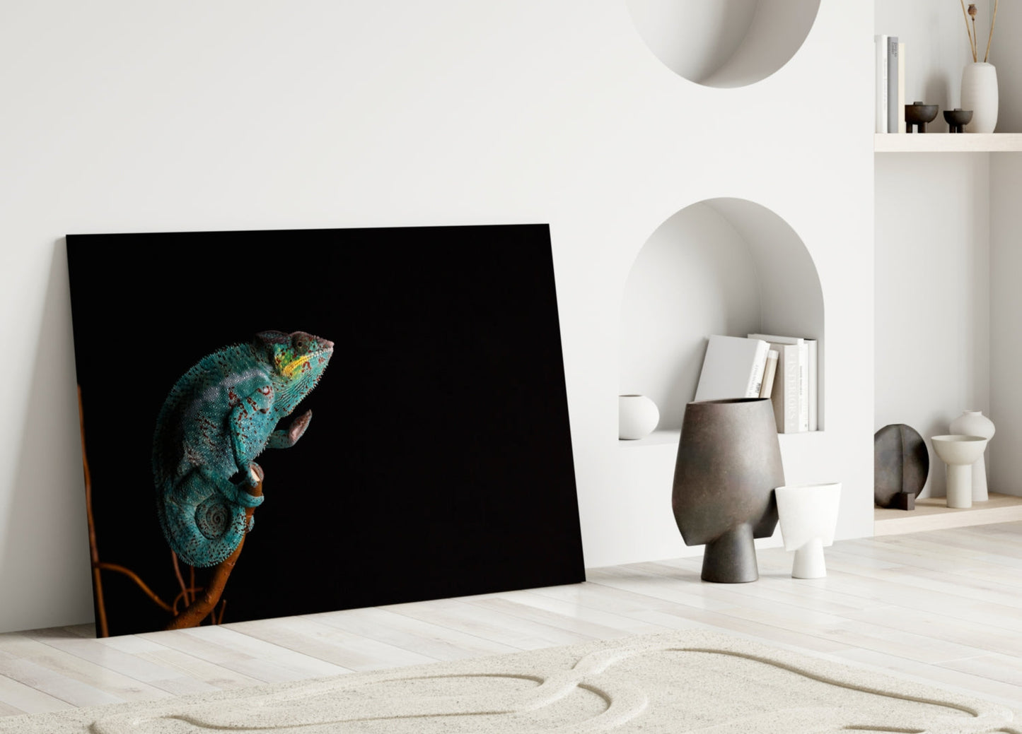 Panther Chameleon Glass Wall Art