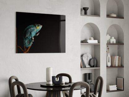 Panther Chameleon Glass Wall Art