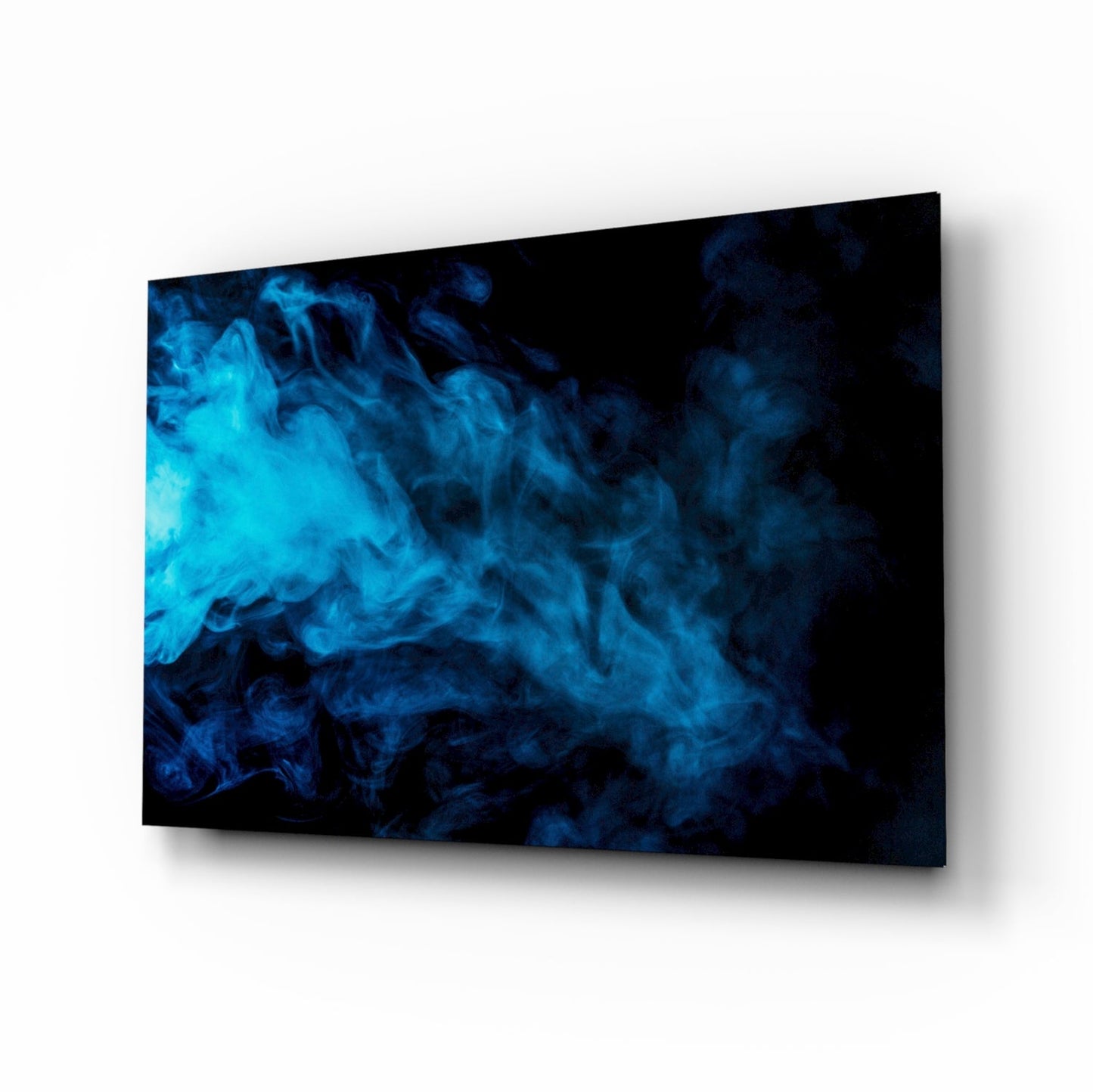 Blue Smoke glass wall art vapor art