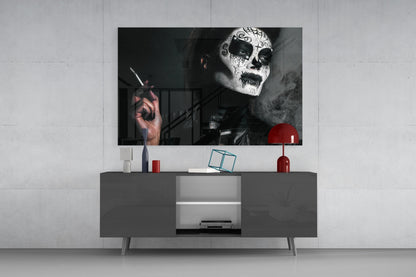 Sugar Skull Portrait Glass Wall Art