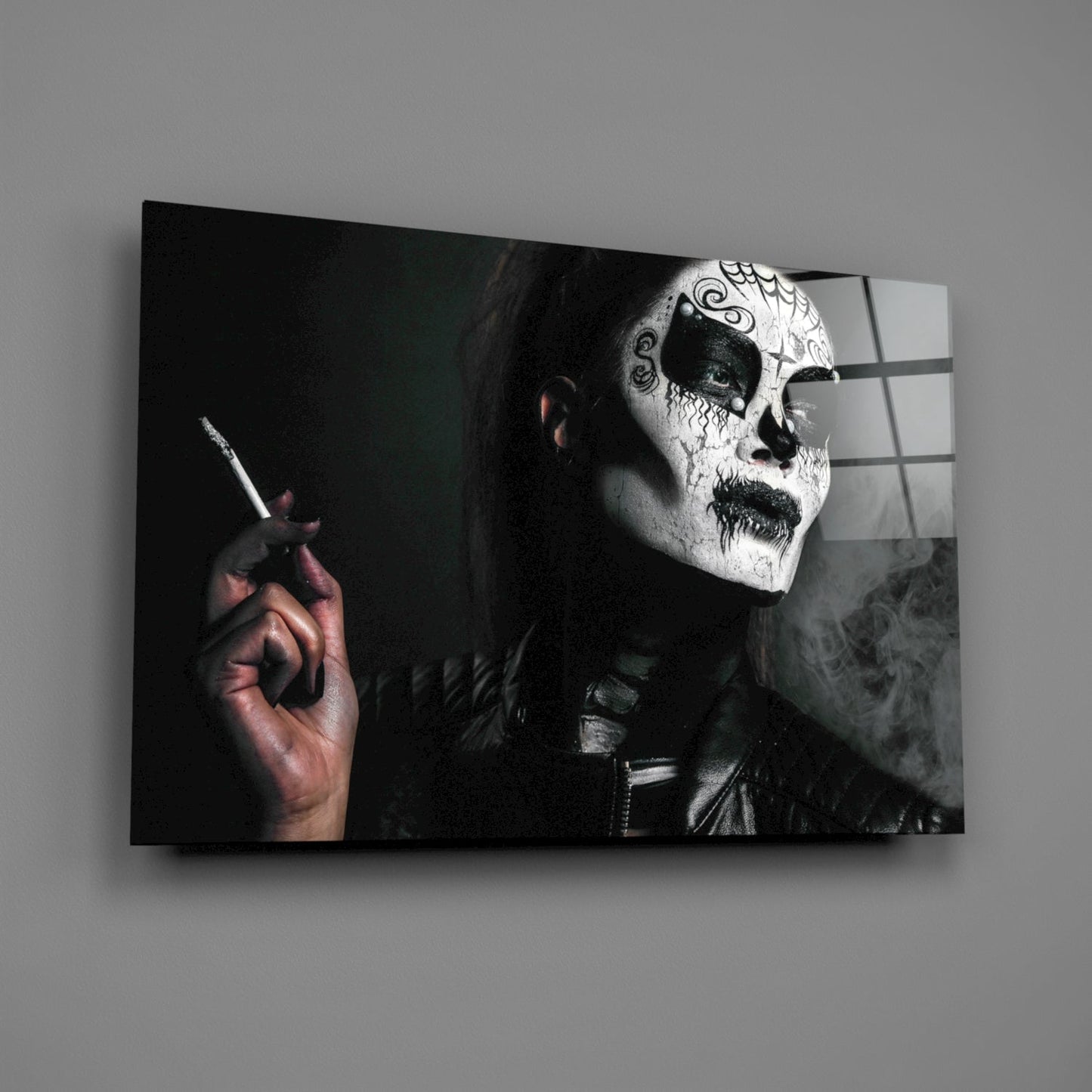 Sugar Skull Portrait Glass Wall Art