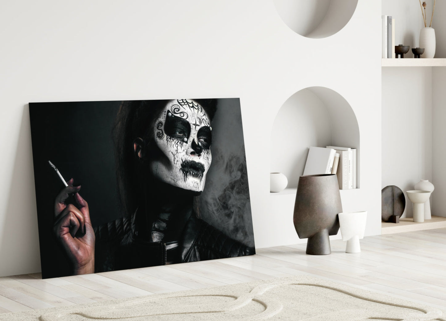 Sugar Skull Portrait Glass Wall Art