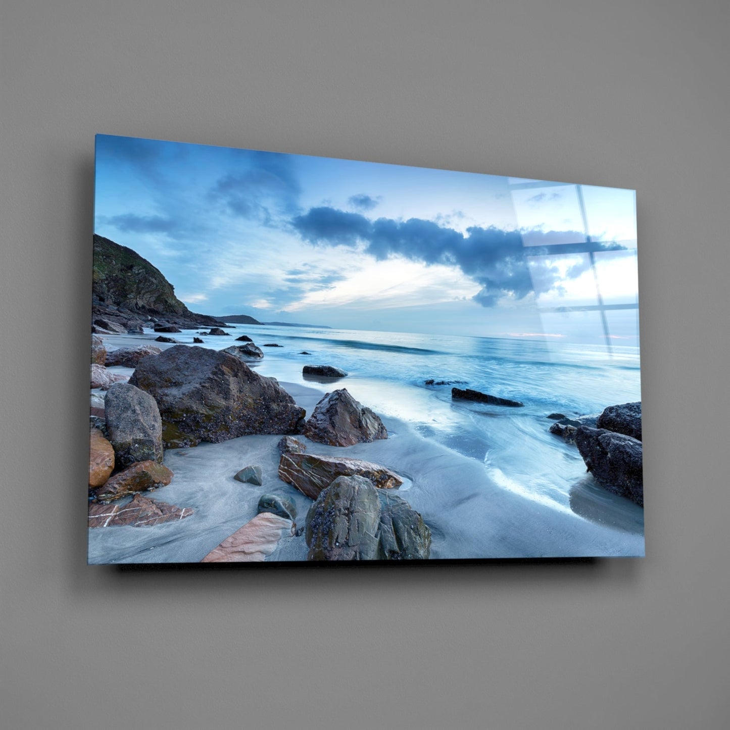 Cool Blue Dusk Beach Glass Wall Art