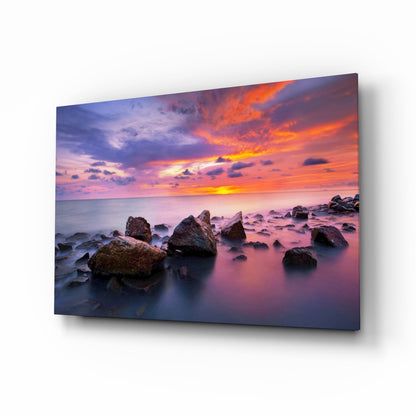 Sunset at sea glass wall art print