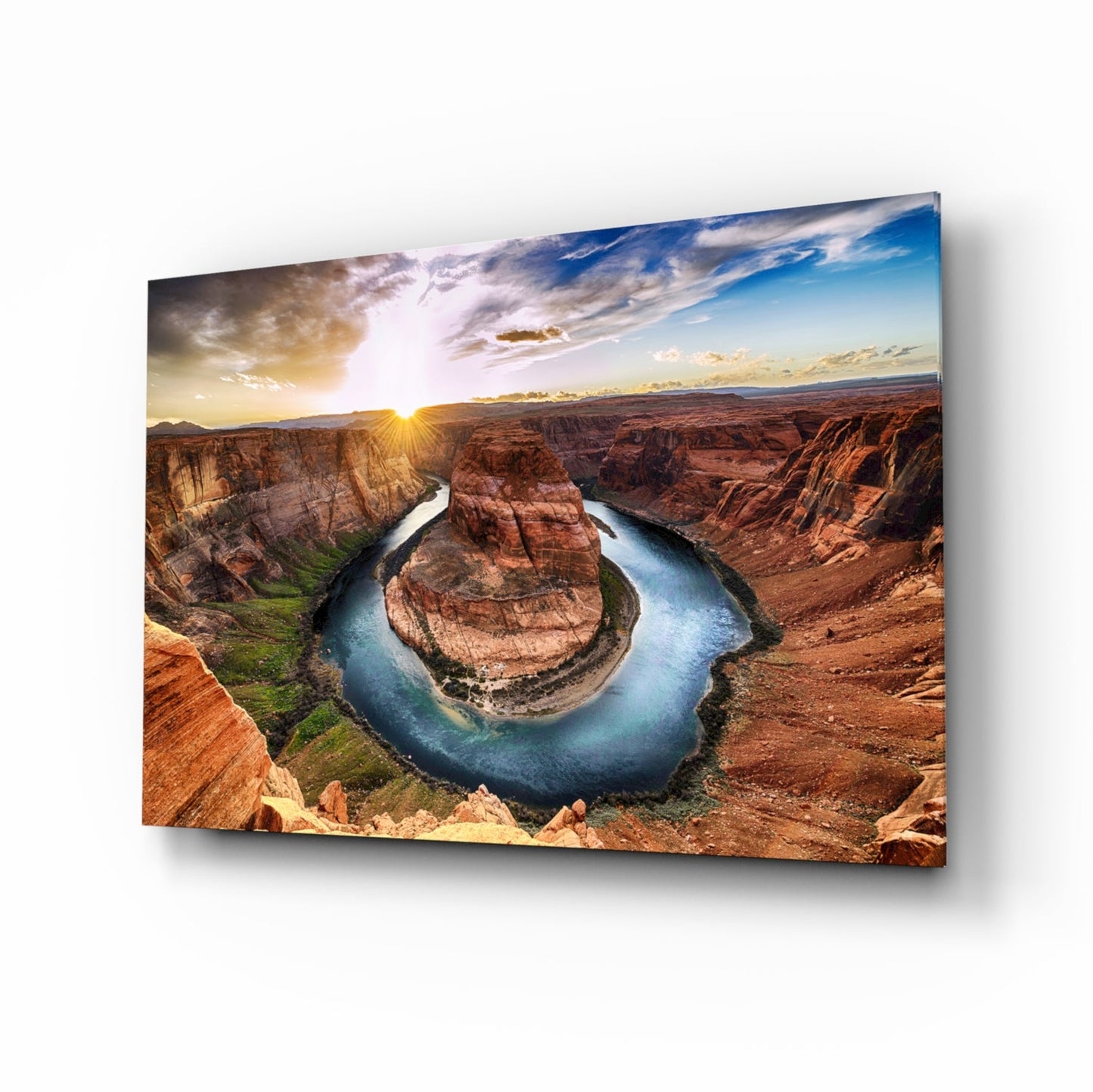 Canyon river sandstone landscape tempered glass wall art