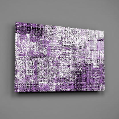 Violet Grunge Abstract Glass Wall Art