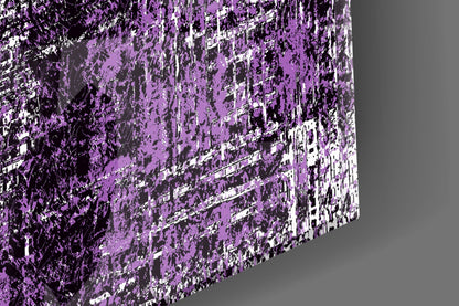 Violet Grunge Abstract Glass Wall Art
