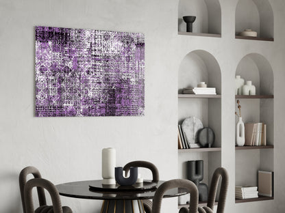 Violet Grunge Abstract Glass Wall Art
