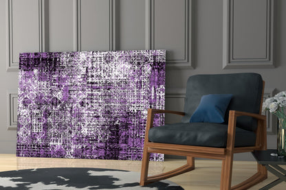 Violet Grunge Abstract Glass Wall Art