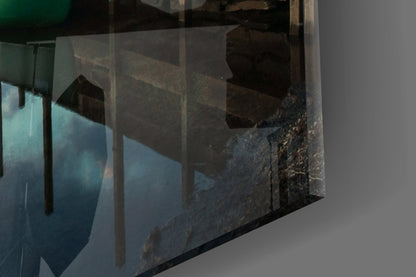 Canoe at Dusk Glass Wall Art