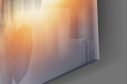 Prague Bridge Sunset Glass Wall Art