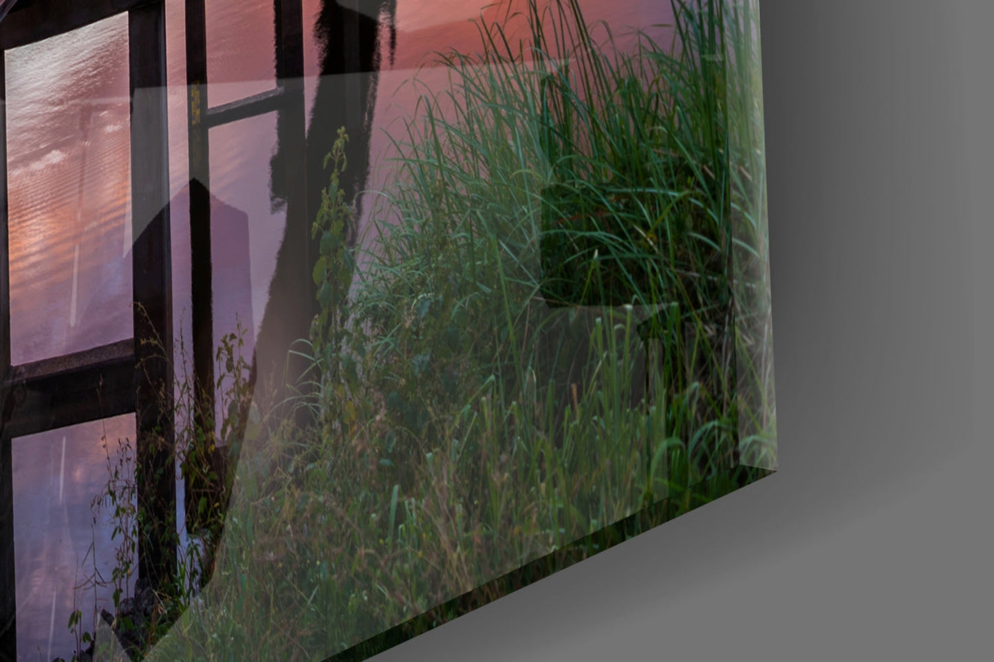 Sunset Footbridge Glass Wall Art