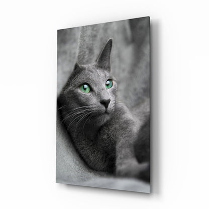 Artistic cat design for cat lovers printed on glass wall art