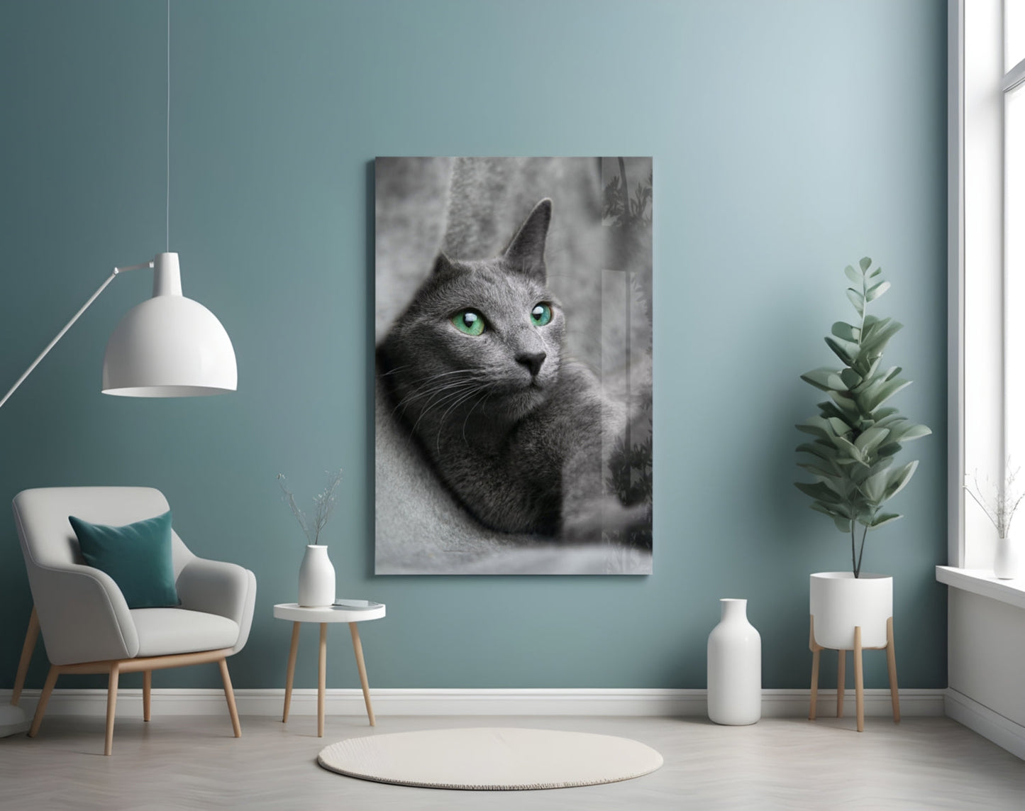 Cat Glass Wall Art, Artistic Cat Lover Decor