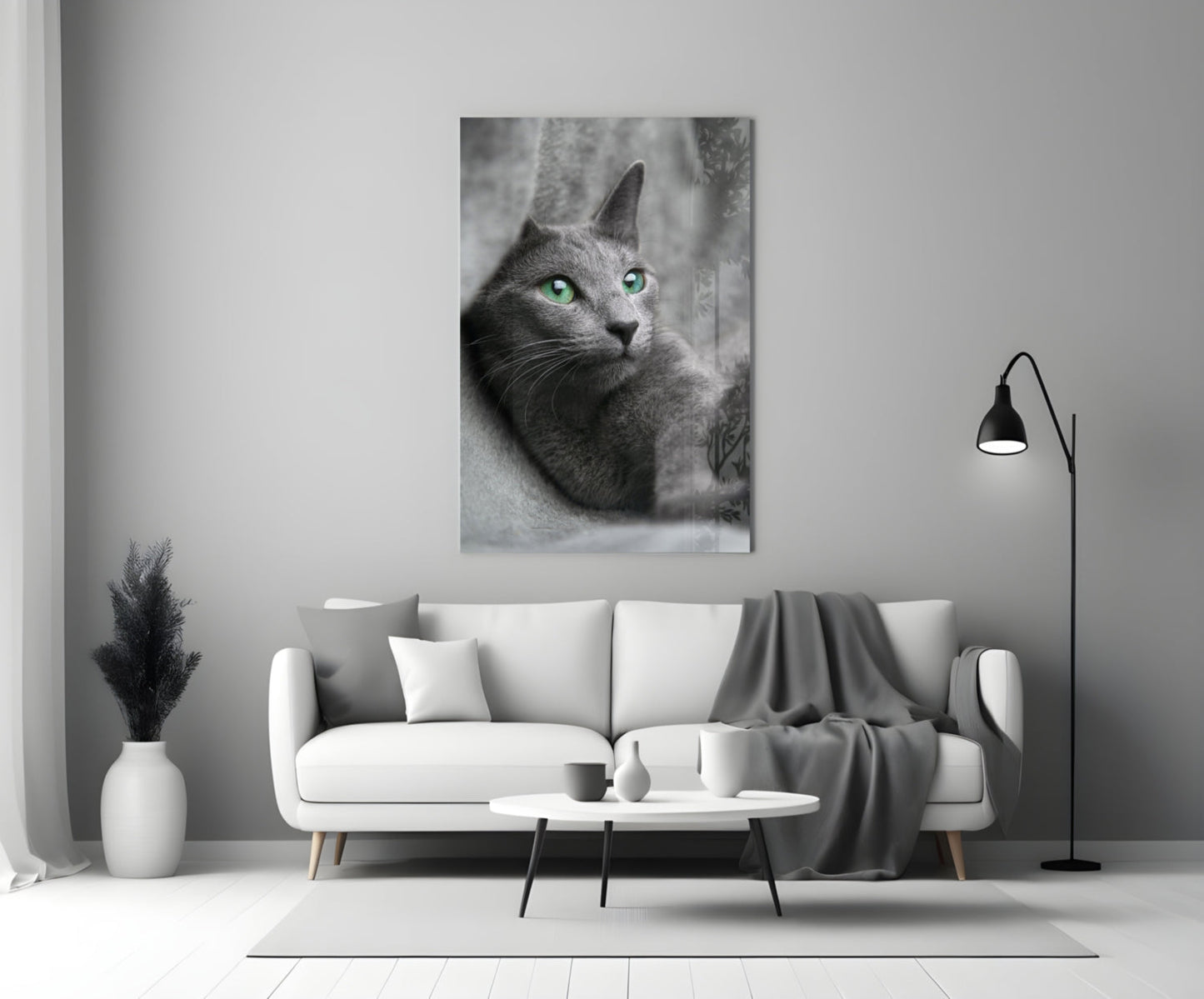 Cat Glass Wall Art, Artistic Cat Lover Decor