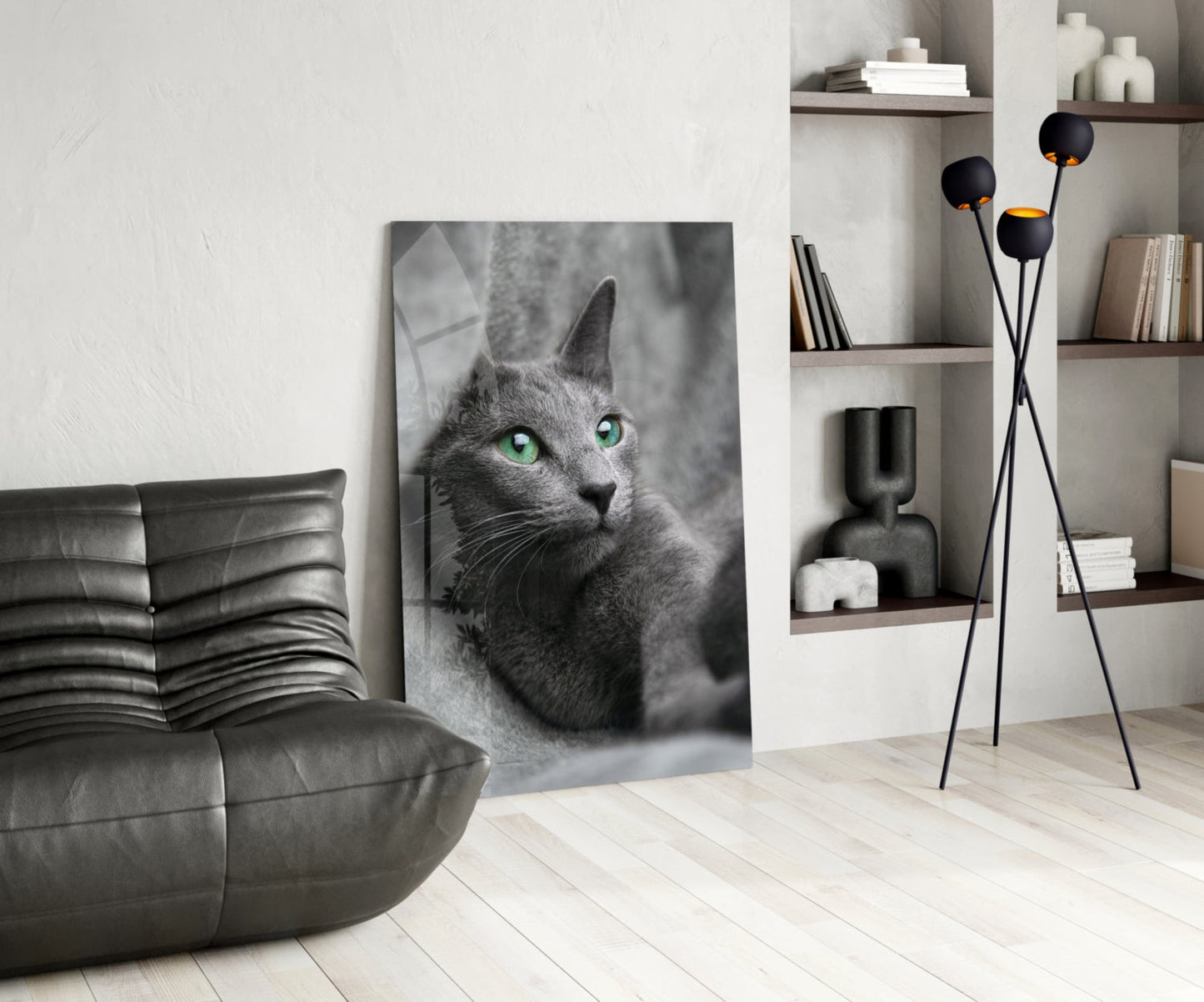 Cat Glass Wall Art, Artistic Cat Lover Decor