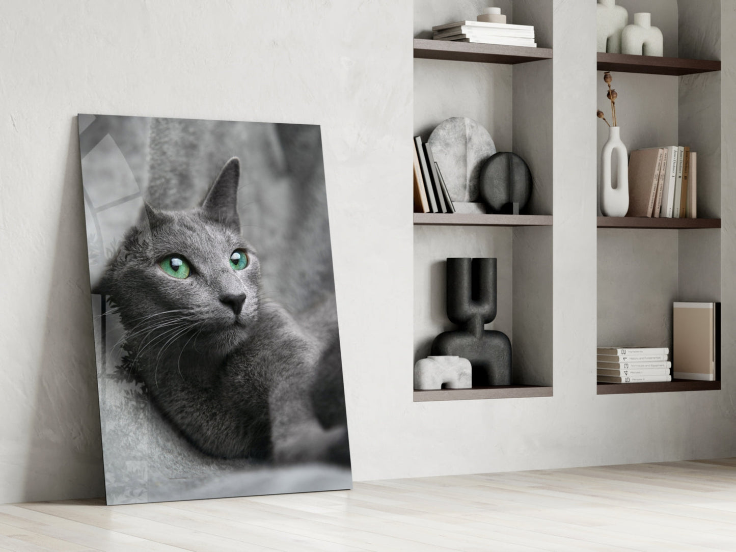 Cat Glass Wall Art, Artistic Cat Lover Decor