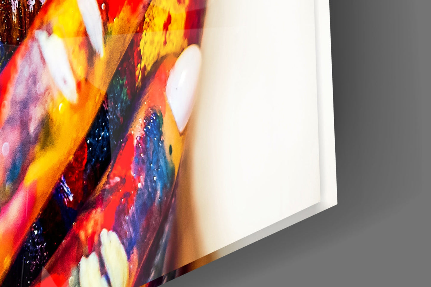 Rainbow Paint Portrait Glass Wall Art