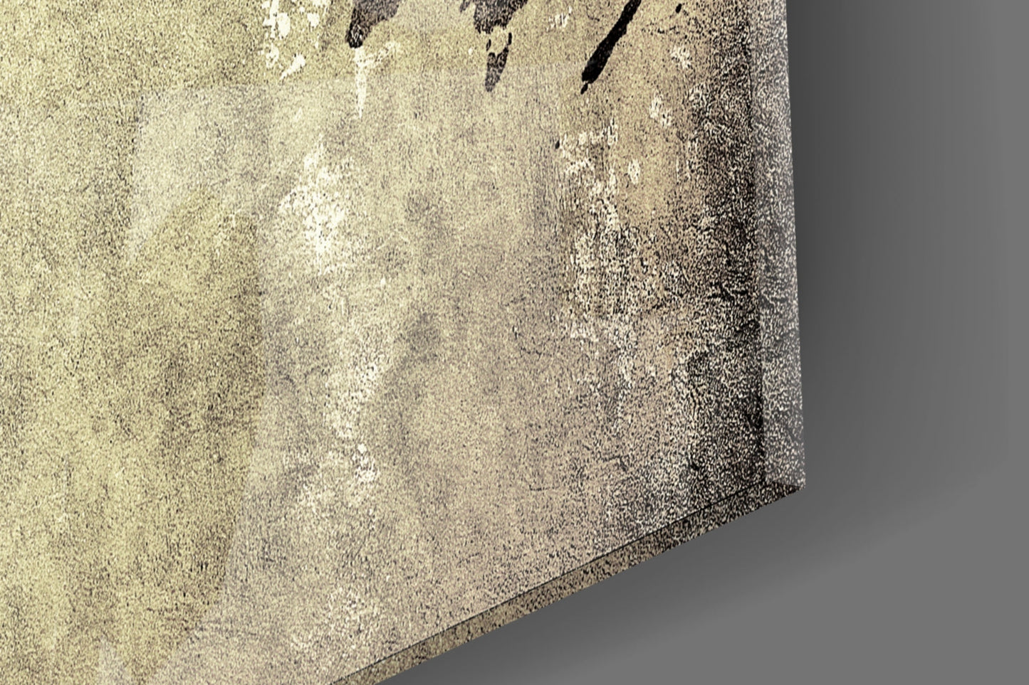 Weathered World Map Glass Wall Art