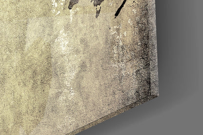Weathered World Map Glass Wall Art