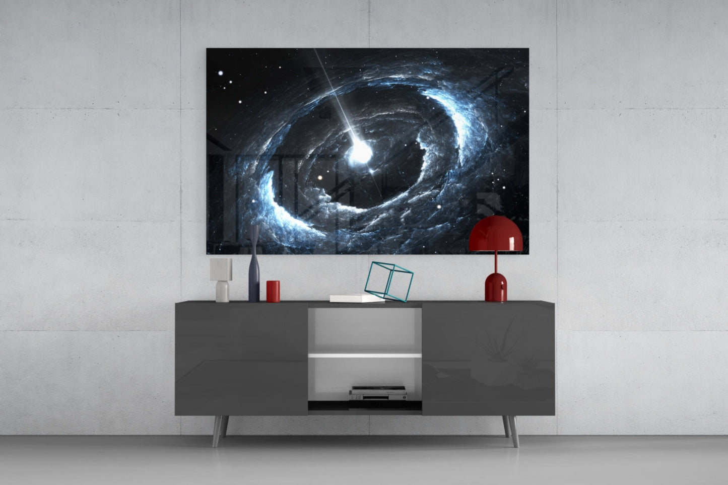 Cosmos Spiral Galaxy Glass Wall Art