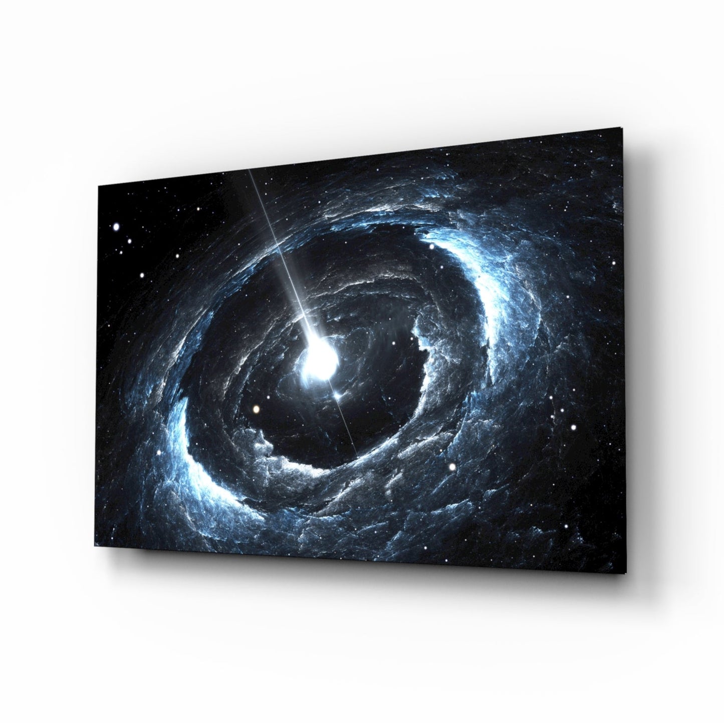 Cosmos spiral galaxy glass wall art