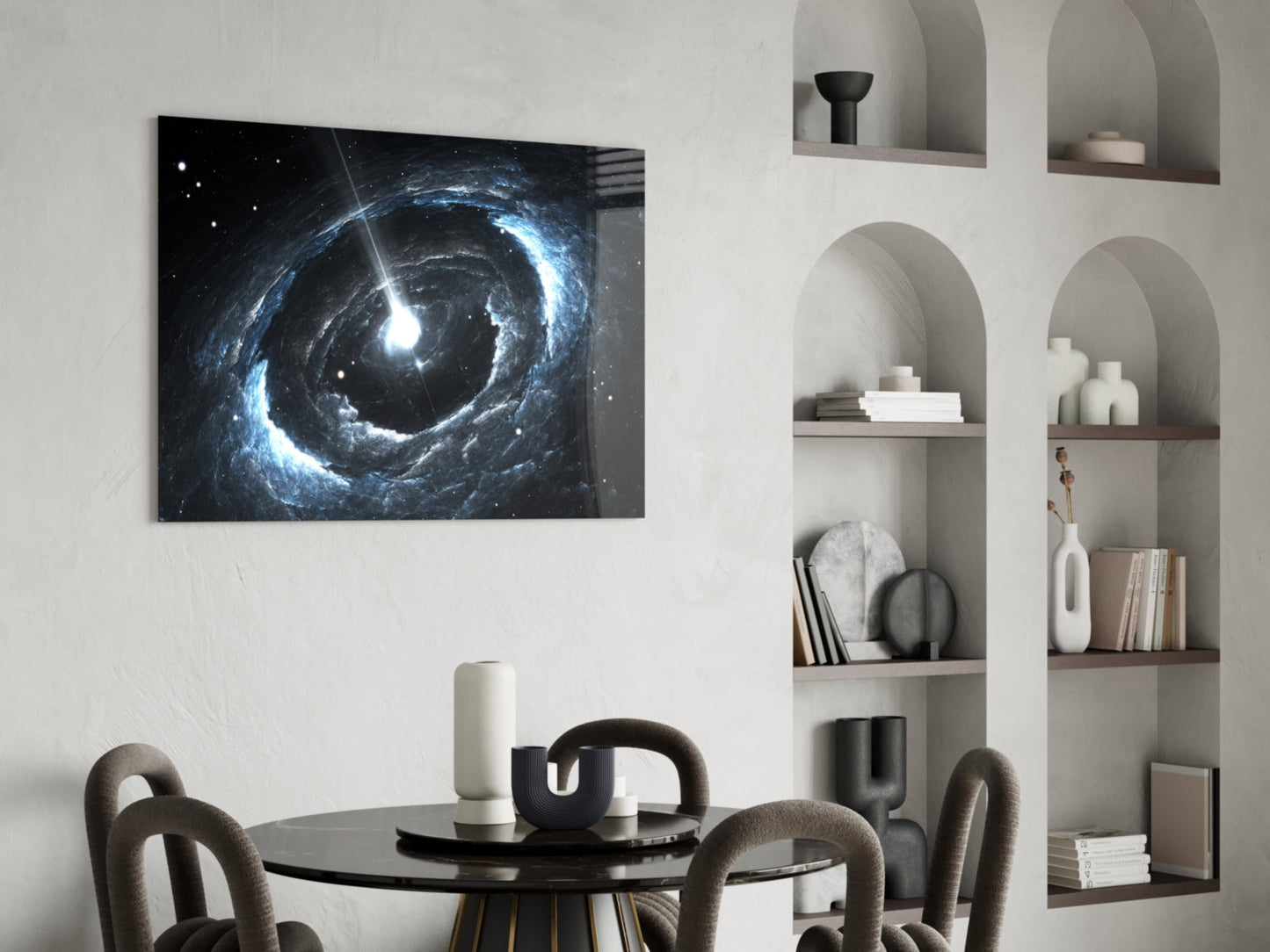 Cosmos Spiral Galaxy Glass Wall Art