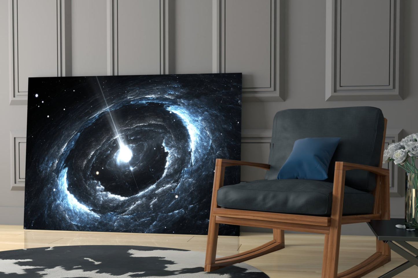 Cosmos Spiral Galaxy Glass Wall Art