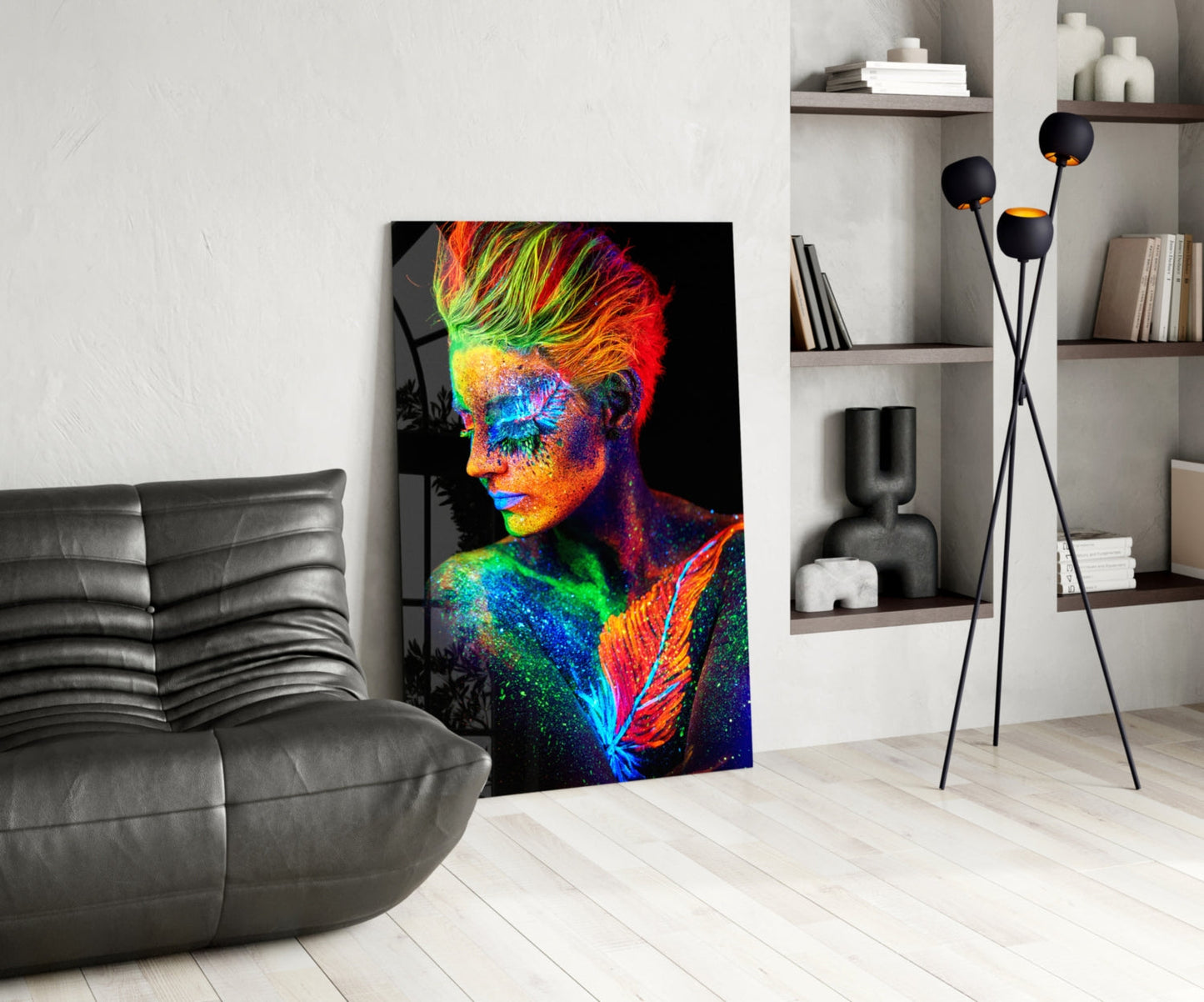 UV Glow Portrait Glass Wall Art