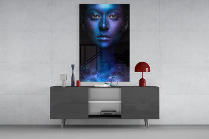 Cosmic Glitter Portrait Glass Wall Art