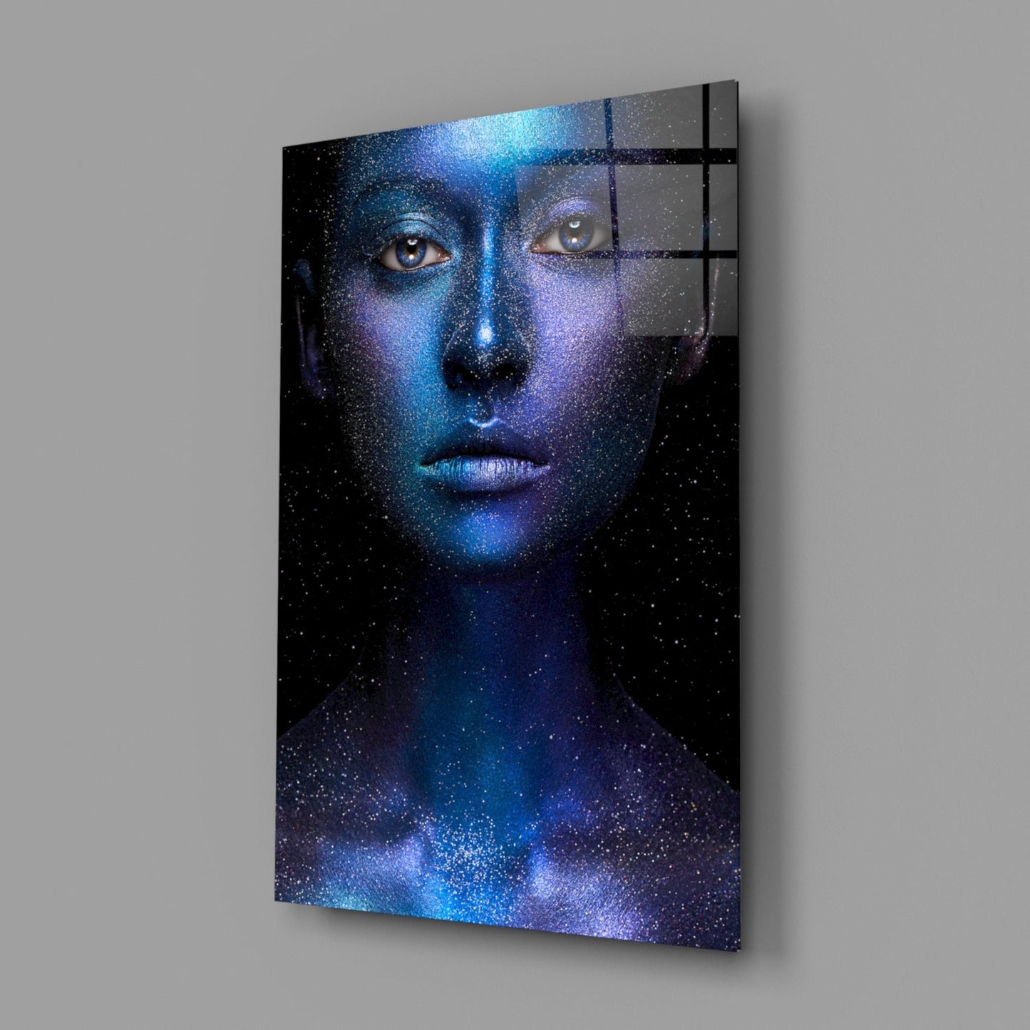 Cosmic Glitter Portrait Glass Wall Art