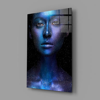 Cosmic Glitter Portrait Glass Wall Art