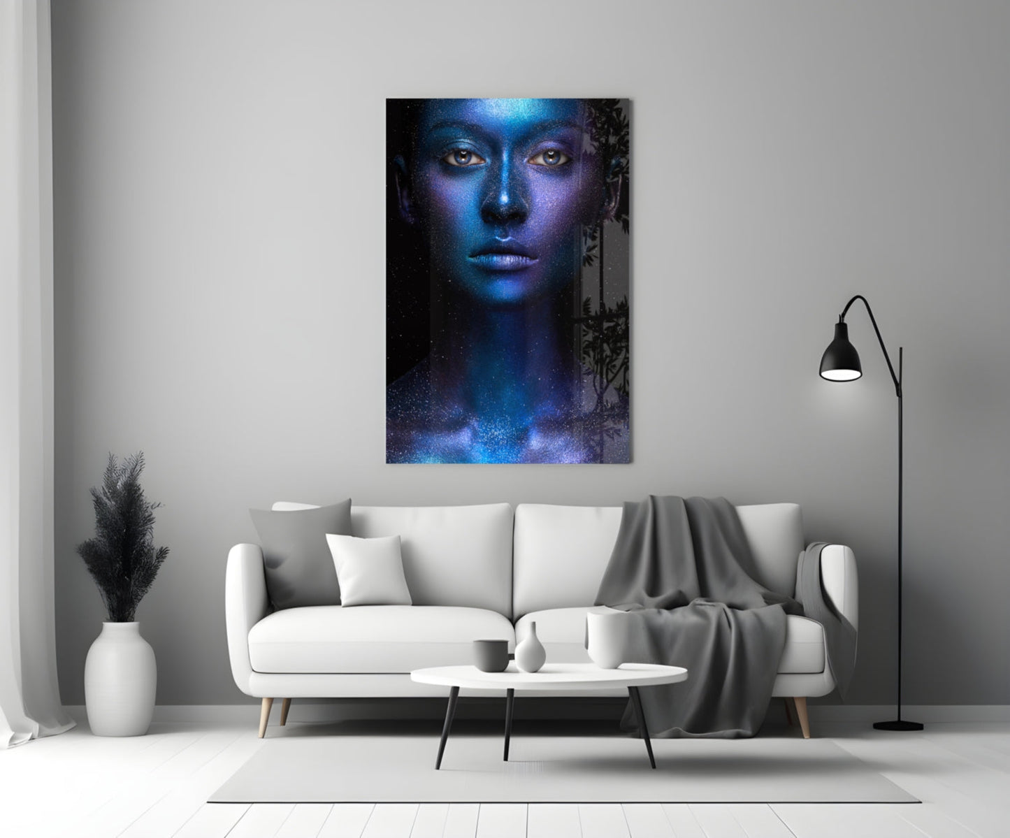 Cosmic Glitter Portrait Glass Wall Art