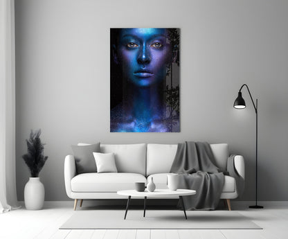 Cosmic Glitter Portrait Glass Wall Art