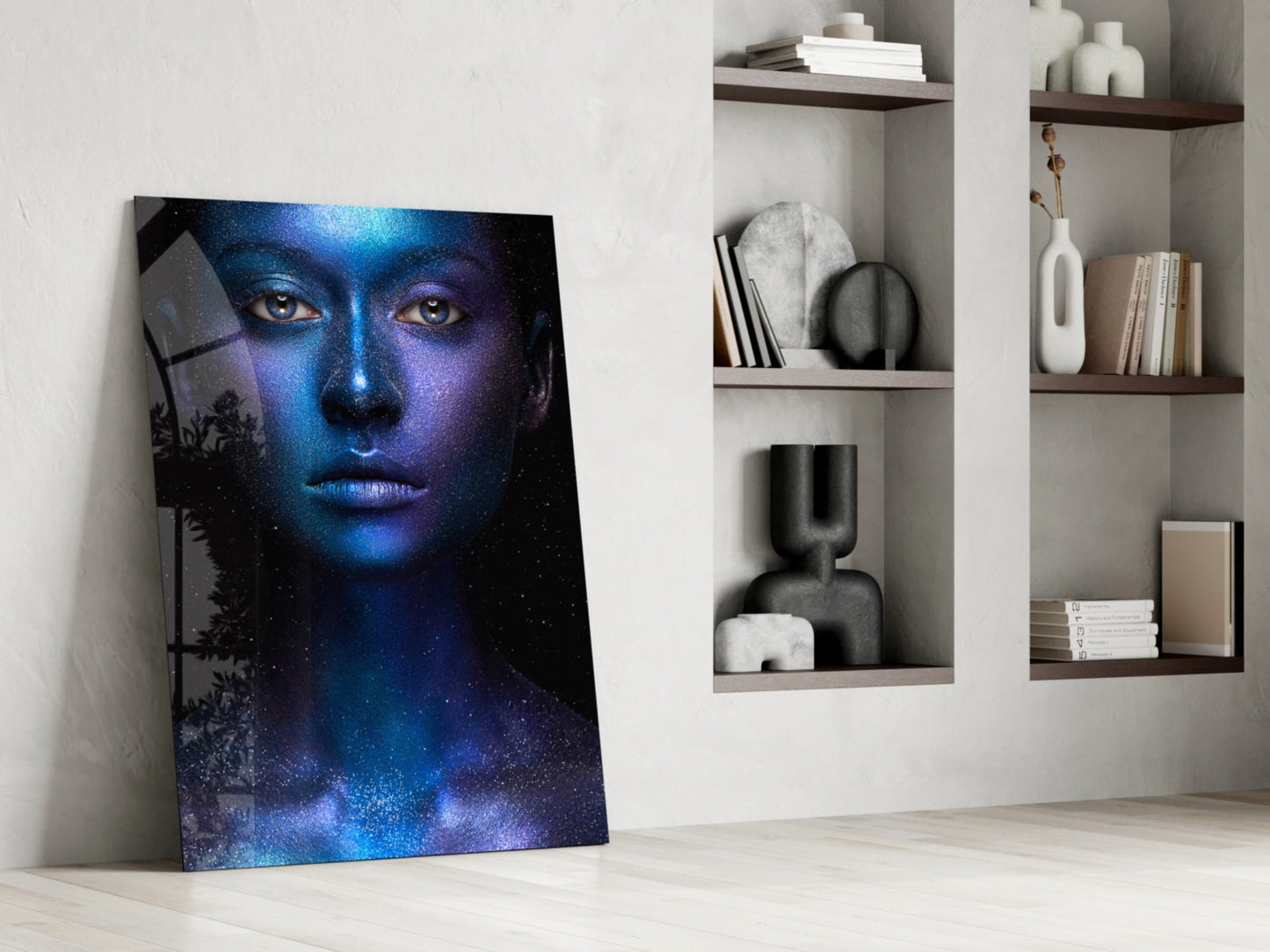 Cosmic Glitter Portrait Glass Wall Art