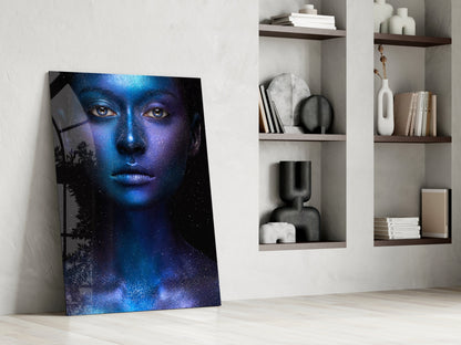 Cosmic Glitter Portrait Glass Wall Art