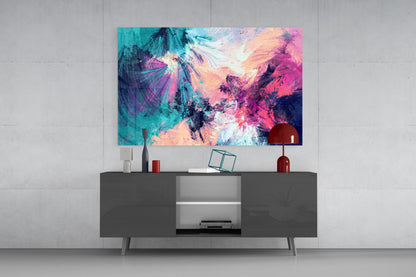 Chromatic Burst Abstract Glass Wall Art