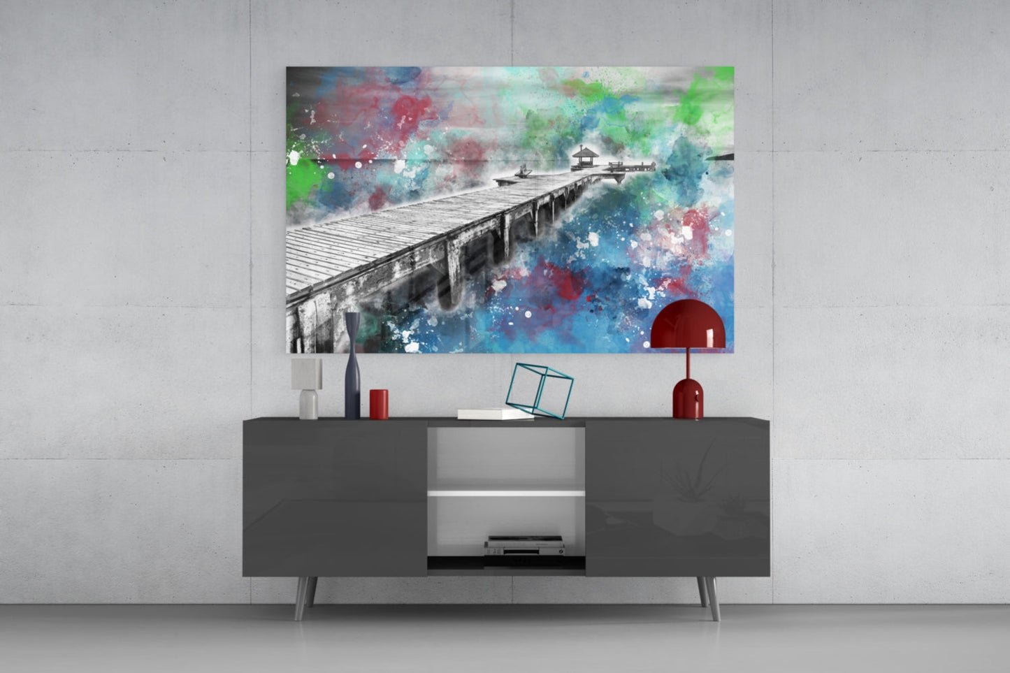 Splattered Paint Pier Glass Wall Art