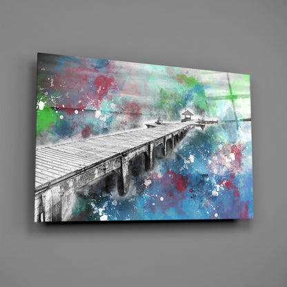 Splattered Paint Pier Glass Wall Art