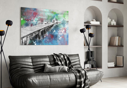 Splattered Paint Pier Glass Wall Art