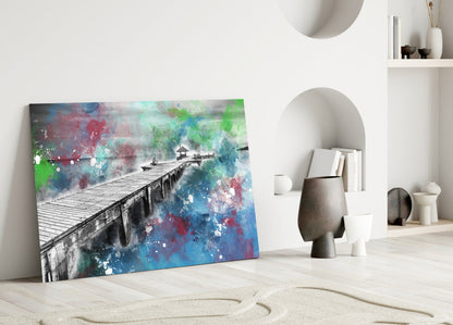 Splattered Paint Pier Glass Wall Art